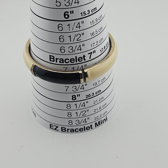 Cream & Black Hinge Bangle Bracelet Classy Neutral Preppy Old Money Aesthetic - Picture 7 of 7